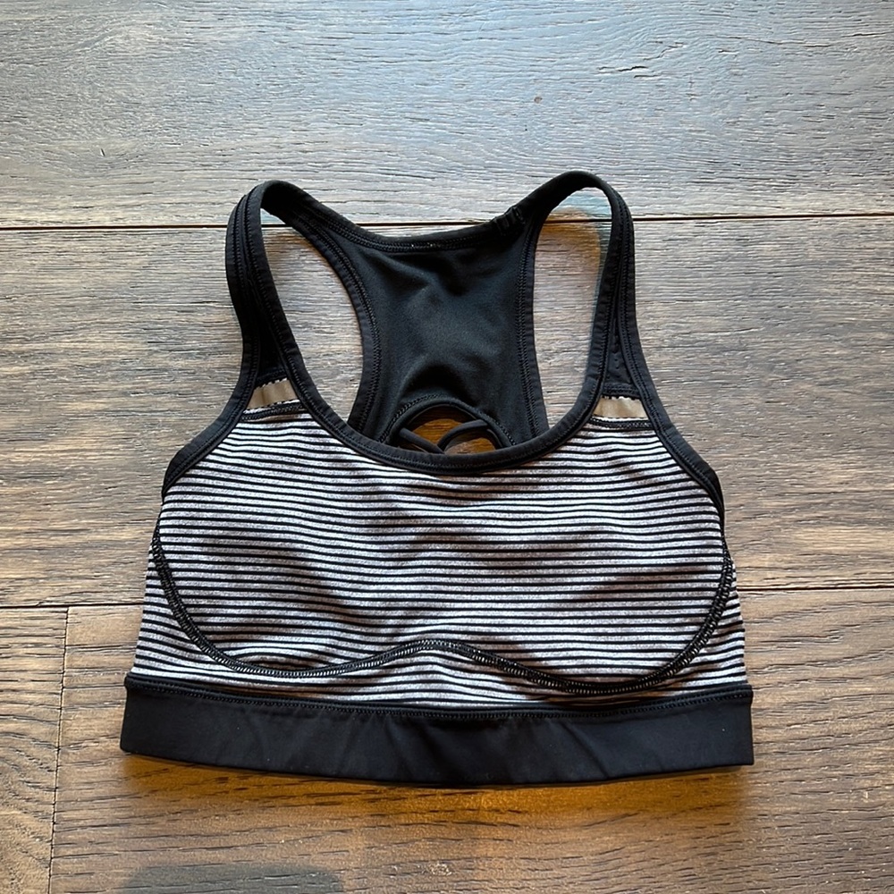 LuluLemon “Sweaty Or Not” Striped Bra